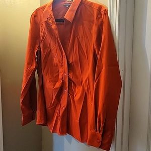 Deep orange stretch cotton blouse